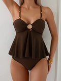Coco | Conjunto de tankini peplum que cubre el vientre