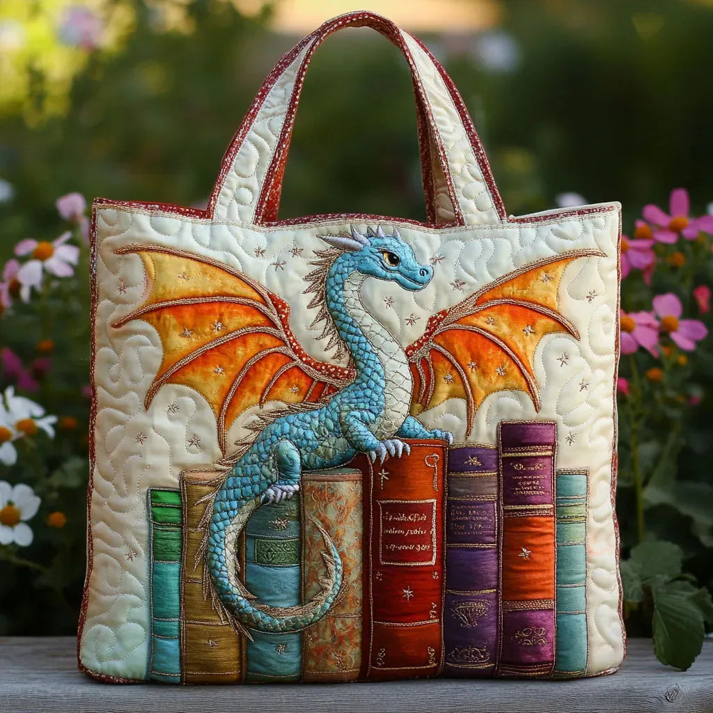 Bolso Artesanal - Dragón Esmeralda Guardián de los Libros