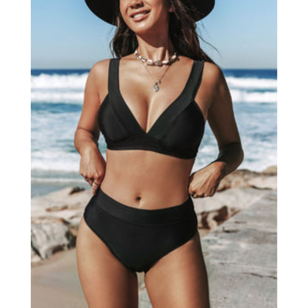 Carla | Bañador Lisa de Cintura Alta